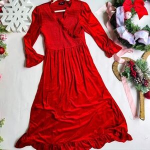 Elegant Red Wrap Dress